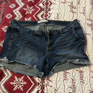 Torrid Fringed Jean Shorts